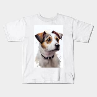 Watercolor Portrait of a Jack Russell Terrier Kids T-Shirt